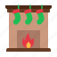 fireplace, chimney, warm, winter, christmas, home, xmas, sock, living room 