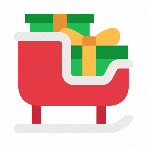 Sleigh, present, christmas, gifts, sled, sledge, gift icon - Download on Iconfinder