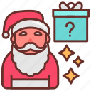 santa, secret, gift, present, question, mark, box, surprise