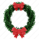 christmas, wreath, new year, tree, gift, snow, holiday, santa, celebration