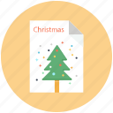 christmas, document, greeting card, letter, paper