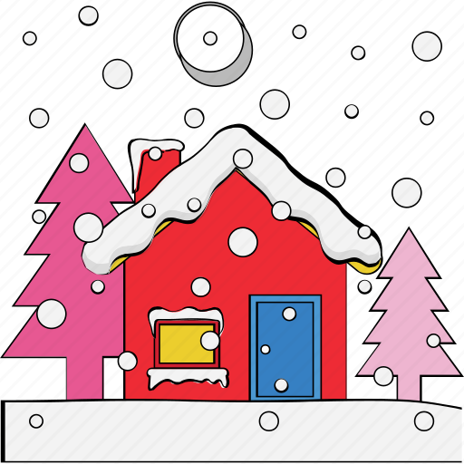 Building, bungalow, christmas house, pine tree, winter house icon - Download on Iconfinder