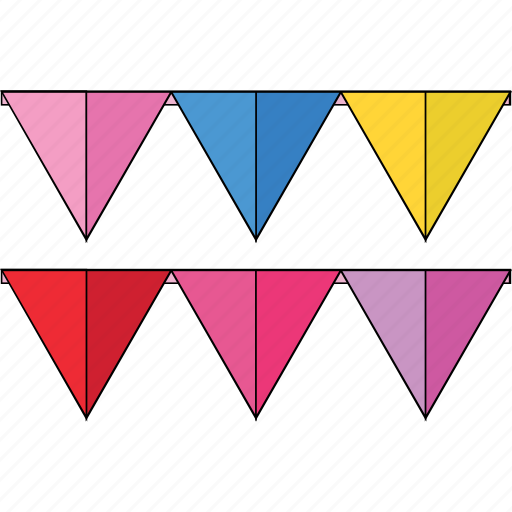 Buntings, party decoration, party flags, pennants, small flags icon - Download on Iconfinder