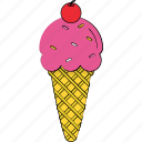cone, frozen dessert, ice cone, ice cream, snow cone, sorbet, sundaes cone