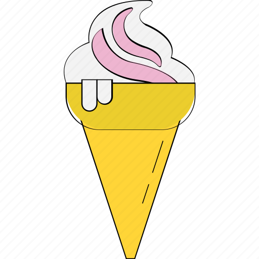 Cone, frozen dessert, ice cone, ice cream, snow cone, sorbet, sundaes cone icon - Download on Iconfinder