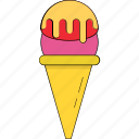 cone, frozen dessert, ice cone, ice cream, snow cone, sorbet, sundaes cone