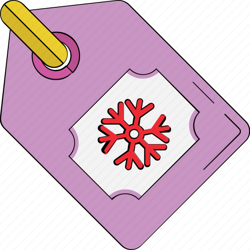 Christmas label, christmas sticker, christmas tag, happy christmas, shopping tag, snowflake on tag, snowflake tag icon - Download on Iconfinder