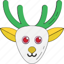 animal head, christmas reindeer, deer head, elk, reindeer head 