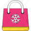 christmas shopping, shopper bag, shopping bag, snowflake, tote bag 