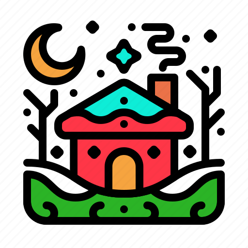 House, winter, snow, cold, christmas, night, silent icon - Download on Iconfinder