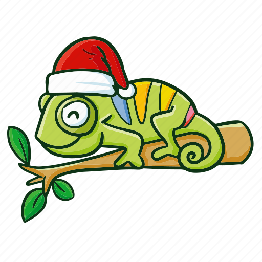 Bunglon, xmas, christmas, decoration, santa, celebration, chameleon icon - Download on Iconfinder
