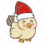 hen, xmas, christmas, celebration, santa, chicken, decoration 