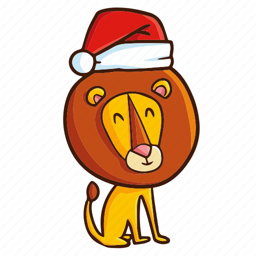 Lion, sit, xmas, christmas, santa, celebration, decoration icon - Download on Iconfinder