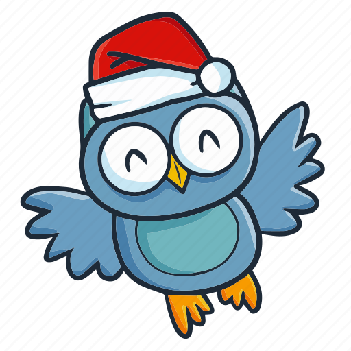 Owl, blue, xmas, christmas, celebration, santa, decoration icon - Download on Iconfinder