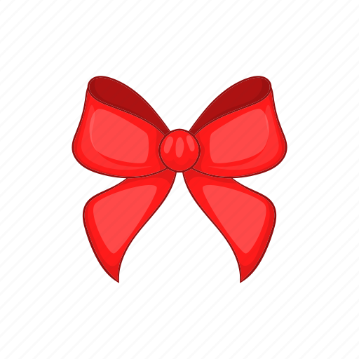 Bow, cartoon, celebration, decoration, gift, red, style icon - Download on Iconfinder