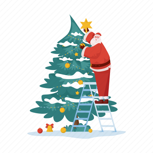 Decoration, christmas, pine tree, xmas, santa, decorate, winter illustration - Download on Iconfinder