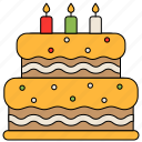 cake, birthday, food, party, bakery