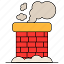 chimney, rooftop, christmas, smoke, pollution