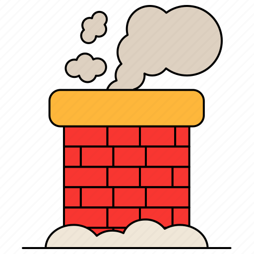 Chimney, rooftop, christmas, smoke, pollution icon - Download on Iconfinder