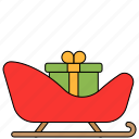 sleigh, christmas, gift, box, present, sled