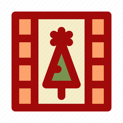 Christmas movie, christmas, entertainment, reel icon - Download on Iconfinder
