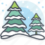 alpine, christmas tree, decoration, pine trees, snowing, xmas 
