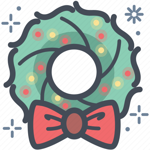Bow, christmas, christmas wreath, festive, wreath, xmas icon - Download on Iconfinder