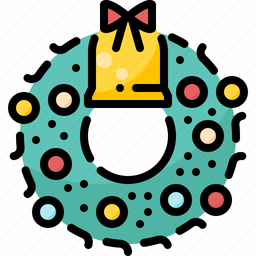 Bell, christmas, decoration, ornament, winter, wreath, xmas icon - Download on Iconfinder