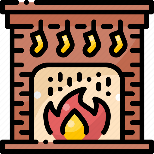 Christmas, decoration, fireplace, warm, warmth, winter, xmas icon - Download on Iconfinder