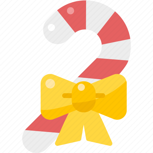 Candy, cane, christmas, decoration, ribbon, sweet, xmas icon - Download on Iconfinder
