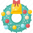 bell, christmas, decoration, ornament, winter, wreath, xmas