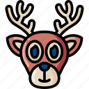 christmas, reindeer, head, animal, deer, zoo