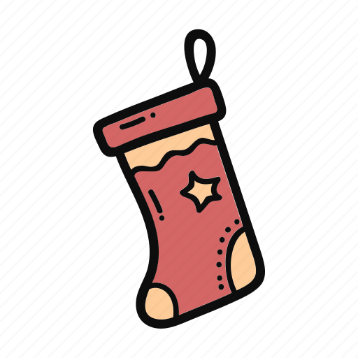 Christmas, decoration, doodle, gift, socks, star icon - Download on Iconfinder