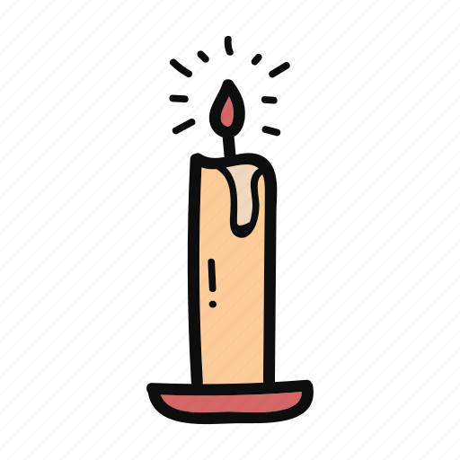 Candle, christmas, doodle, fire, light icon - Download on Iconfinder