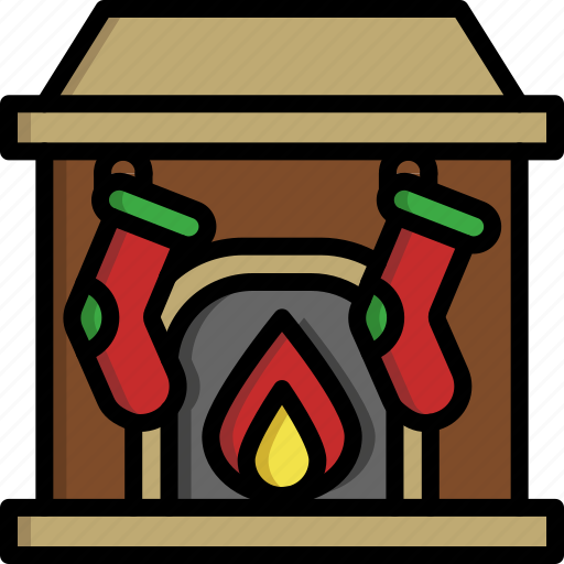 Chimney, christmas, fireplace, house, socks, warm, winter icon - Download on Iconfinder