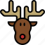 animal, antler, christmas, horn, reindeer, santa claus, sled 