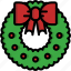 bauble, christmas, decoration, garland, ornament, ribbon, wreath 