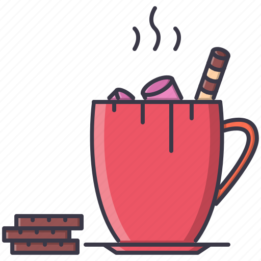 Chocolate, christmas, cocoa, cup, drink, marshmallow, wafer icon - Download on Iconfinder