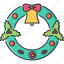 bell, christmas, cone, new, winter, wreath, year 