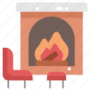 bonfire, christmas, fire, fireplace, living room, warm, winter