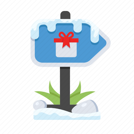 Box, christmas, gift, location, signpost icon - Download on Iconfinder