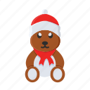 christmas, doll, gift, teddy bear, winter, xmas