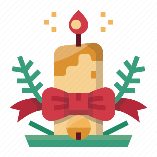 Candle, decoration, fire, bow, light, christmas icon - Download on Iconfinder