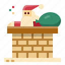 christmas, santa, gift, fireplace, chimney