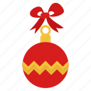 xmas, christmas, ball, decoration, ornament, ribbon