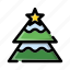 christmas, tree, decoration, winter, star, holiday, nature 