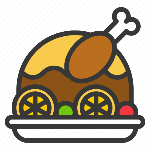 Christmas, food, meat, roast chicken, turkey icon - Download on Iconfinder