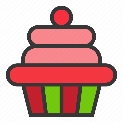 Bakery, christmas, cupcake, food, muffin, sweets icon - Download on Iconfinder