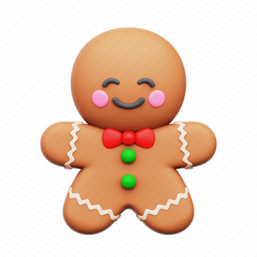 Gingerbread, cookie, biscuit, christmas, sweet 3D illustration - Download on Iconfinder