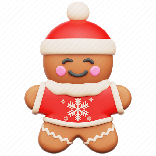 Gingerbread, cookie, sweet, christmas, biscuit 3D illustration - Download on Iconfinder